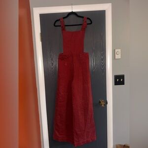 Free People Rich Red Jumpsuit